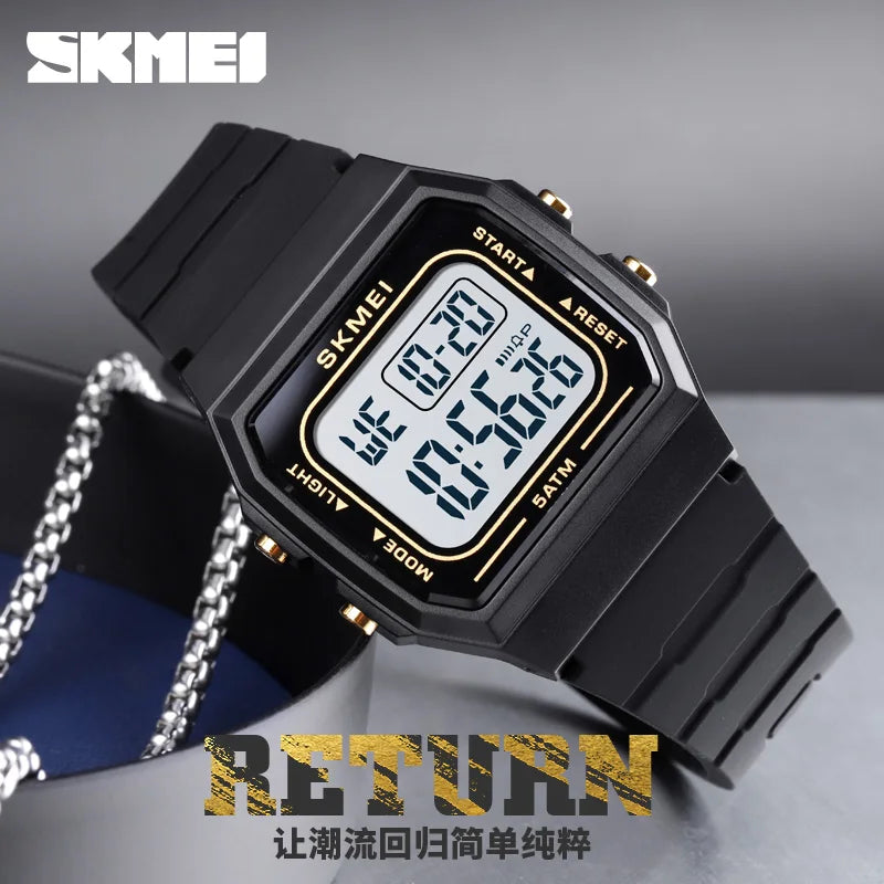 1683 Waterproof Mens Digital Watches Sports LED Display Stopwatch Electronic Wristwatches for Men Women Relogio Masculino