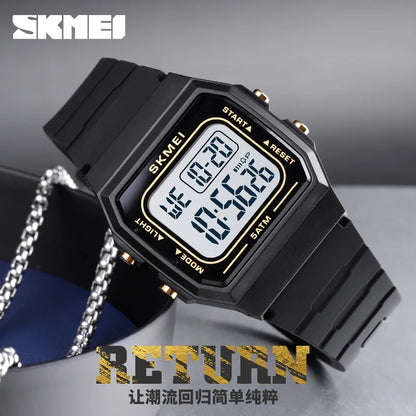 1683 Waterproof Mens Digital Watches Sports LED Display Stopwatch Electronic Wristwatches for Men Women Relogio Masculino